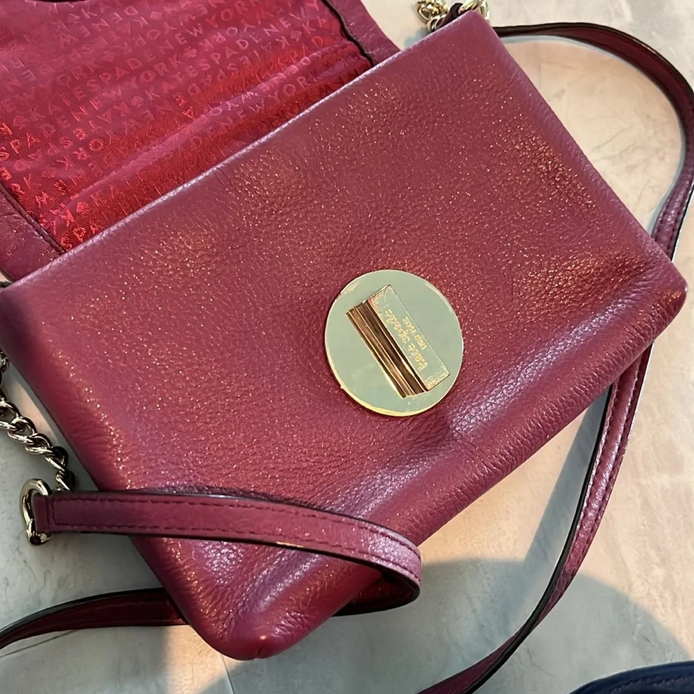 Kate Spade  Astor Court Naomi Crossbody bag  Quilted  Leather Raspberry Turnlock - Picture 17 of 17